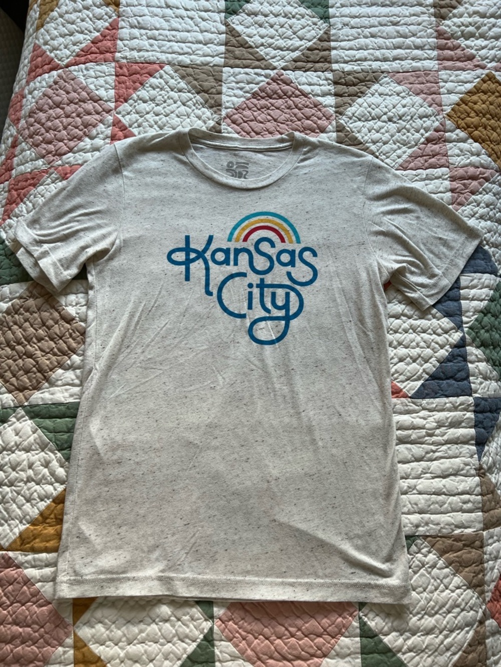 Women’s Cream Kansas City Graphic Short Sleeve Tee with Rainbow